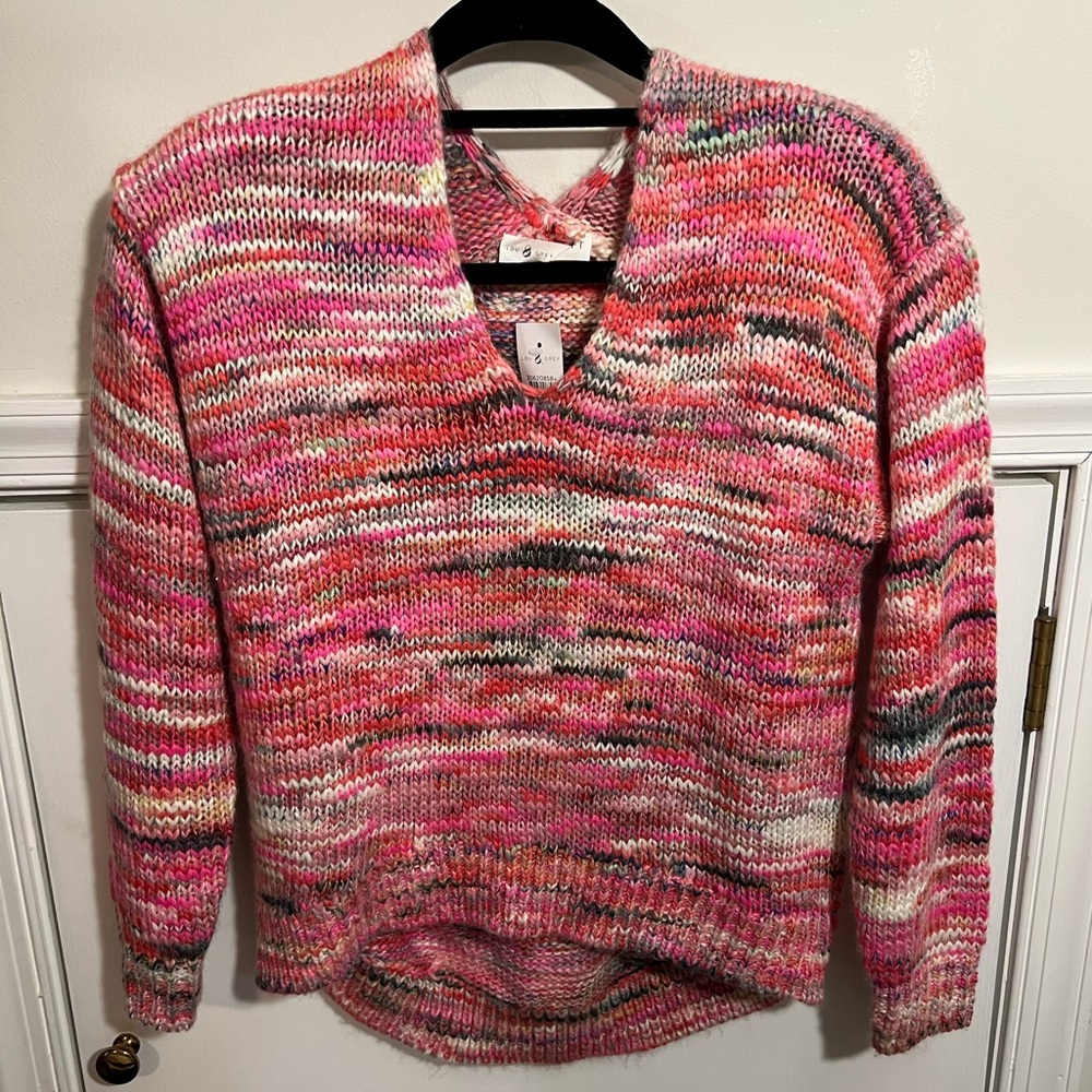 New Lou & Grey Loft Pink and Orange Multi Sweater